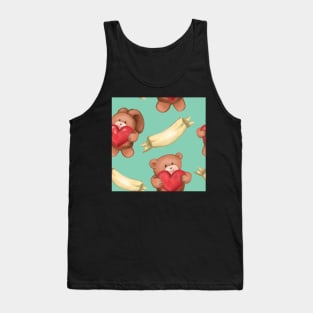 Teddy and Bunny blue Tank Top